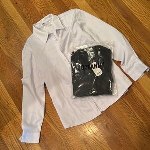 2 Mens Button-down long sleeve Shirts no iron NWT